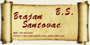 Brajan Santovac vizit kartica